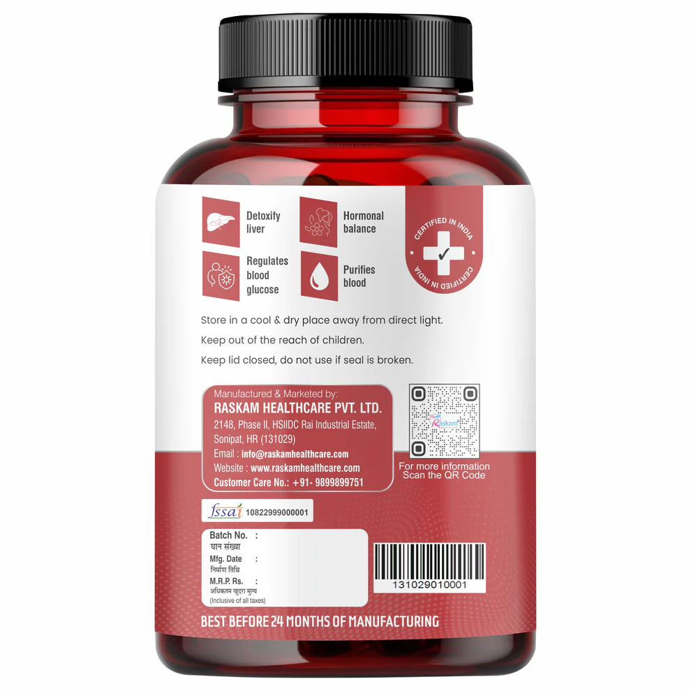 Raskam Berberine HCL 1200mg Capsules with Ceylon Cinnamon | Blood Sugar Support | Metabolism Booster | Supports Digestive Wellness | Heart Health Support | Rich in Antioxidants | 60 Vegetarian Capsules
