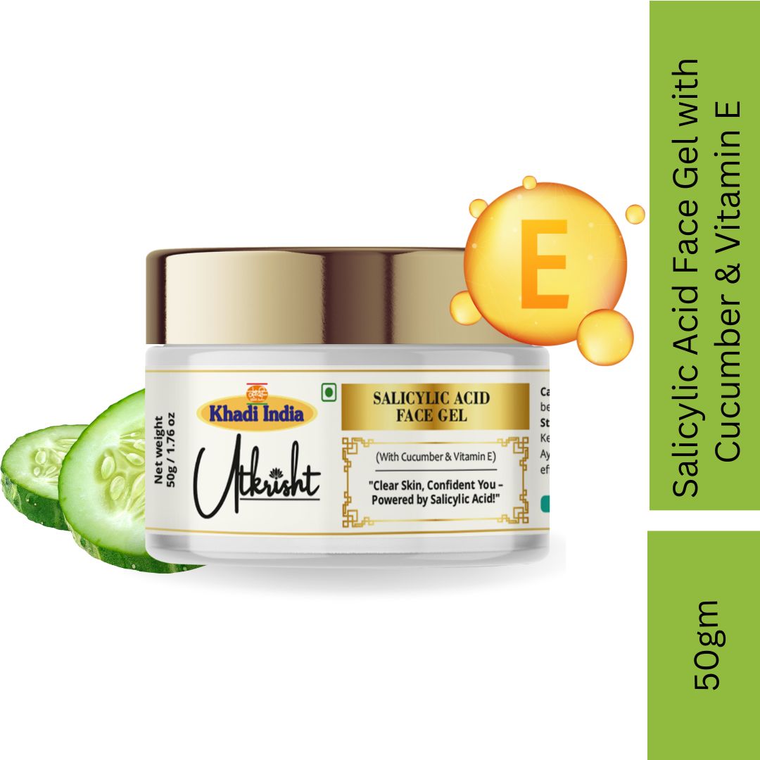 Khadi Salicylic Face Gel for Acne & Pimples | Oil Control, Pore Cleansing & Clear Skin Care | Lightweight Non-Sticky Gel | Men & Women - 50GM