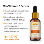 Kayee Ayurveda 20% Vitamin C Face Serum for Face | Brightening & Antioxidant Facial Serum for Dull & Uneven-Looking Skin | Helps Improve the Appearance of Dark Spots, Uneven Skin Tone & Skin Texture | Lightweight Daily Skincare for Women & Men | 30 ml