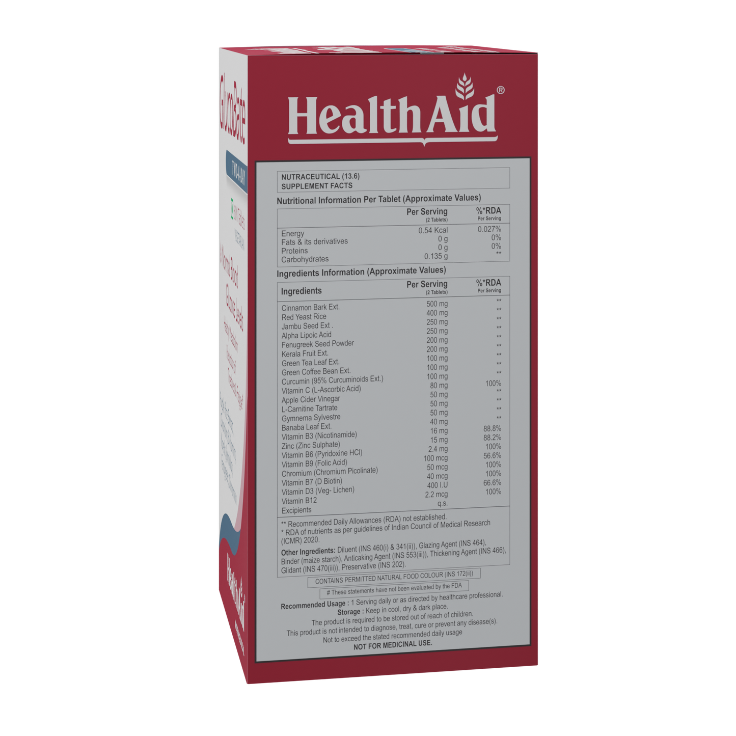 HealthAid Glucobate Vegetarian Tablet - 60 Tablets