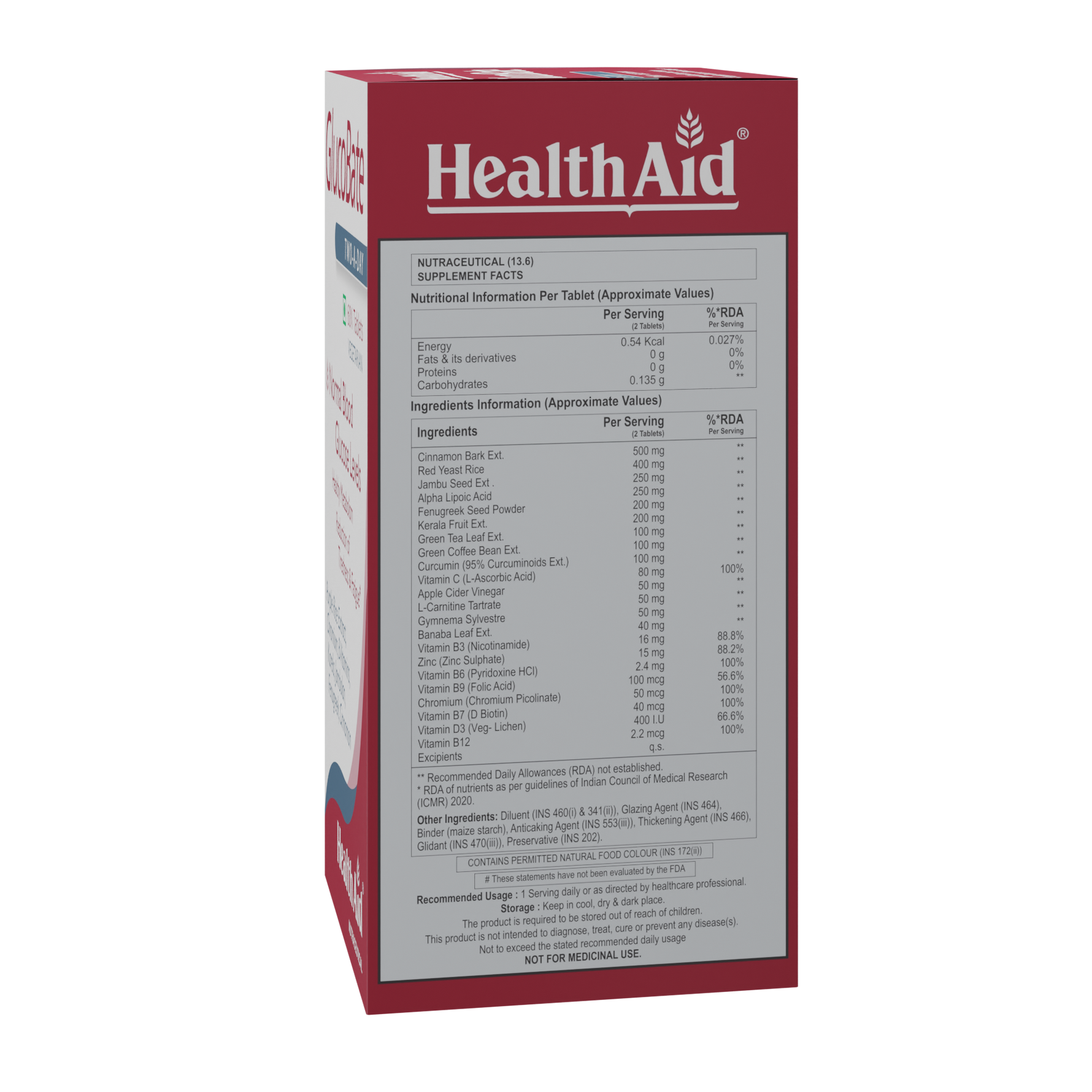 HealthAid Glucobate Vegetarian Tablet - 60 Tablets