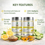 Bhudevam Naturals Khadi Lemon Face Pack Skin Brightening Face Mask for Acne, Pigmentation & Tan Removal- 100GM (Pack of 2)