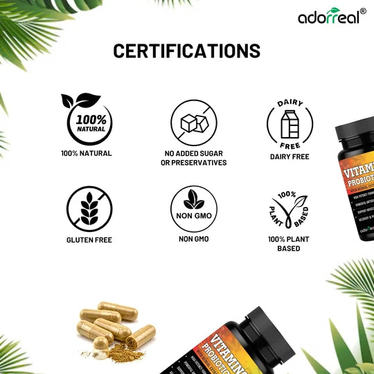Adorreal Vitamins + Probiotics Capsule | 60 Capsules