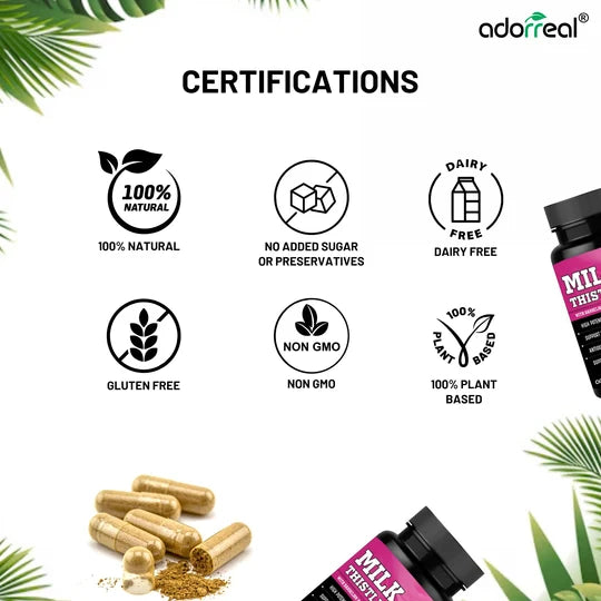 Adorreal Milk Thistle Dandelion Capsule | 60  Capsules