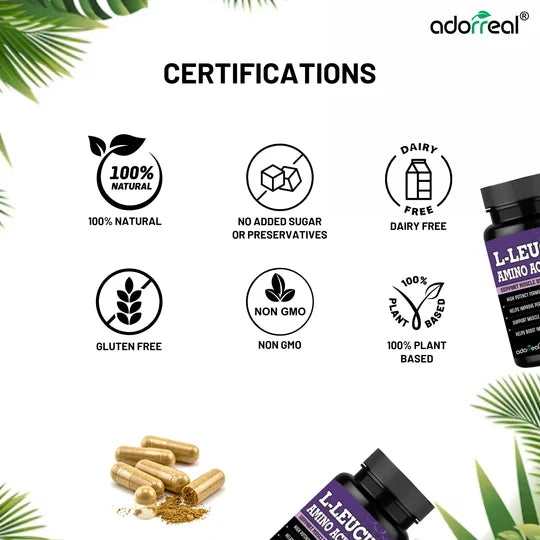 Adorreal L-Leucine Amino Acid Capsule | 60 Capsules