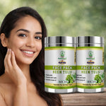 Bhudevam Naturals Khadi Neem Tulsi Face Pack For Deep Cleansing, Acne Control & Skin Purifying- 100GM (Pack of 2)