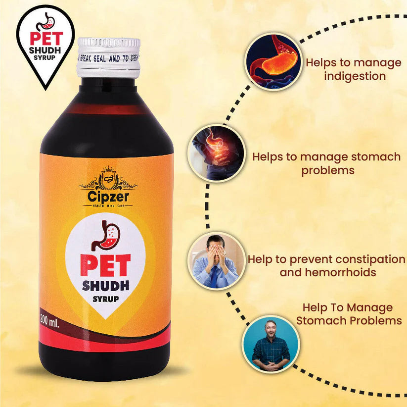 Cipzer Pet Shudh Syrup - 200ml | Beneficial for the Overall Digestive System Syrup