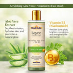Kayee Ayurveda Scrubbing Aloe Vera + Vitamin B3 Face Wash for Men & Women | Gentle Exfoliating Facial Cleanser with Aloe Vera & Niacinamide | Helps Remove Dirt, Excess Oil & Dead Skin Cells for Fresh, Smooth & Healthy-Looking Skin | 210 ml