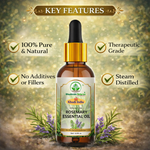 Bhudevam Naturals Khadi Rosemary Essential Oil for Hair Growth, Anti Hair Fall, Aromatherapy, Diffuser & Skin Care -15ml