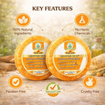 Bhudevam Naturals Khadi Sandal Turmeric Loofah Soap – Natural Exfoliating Bath Soap for Glowing & Clear Skin- 250GM (Pack of 2)