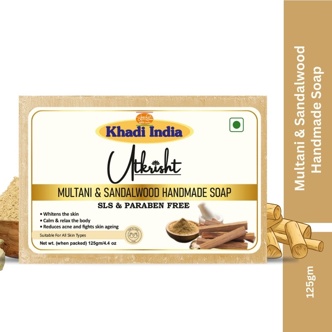 Utkrisht Khadi Multani Mitti & Sandalwood Soap (125g)