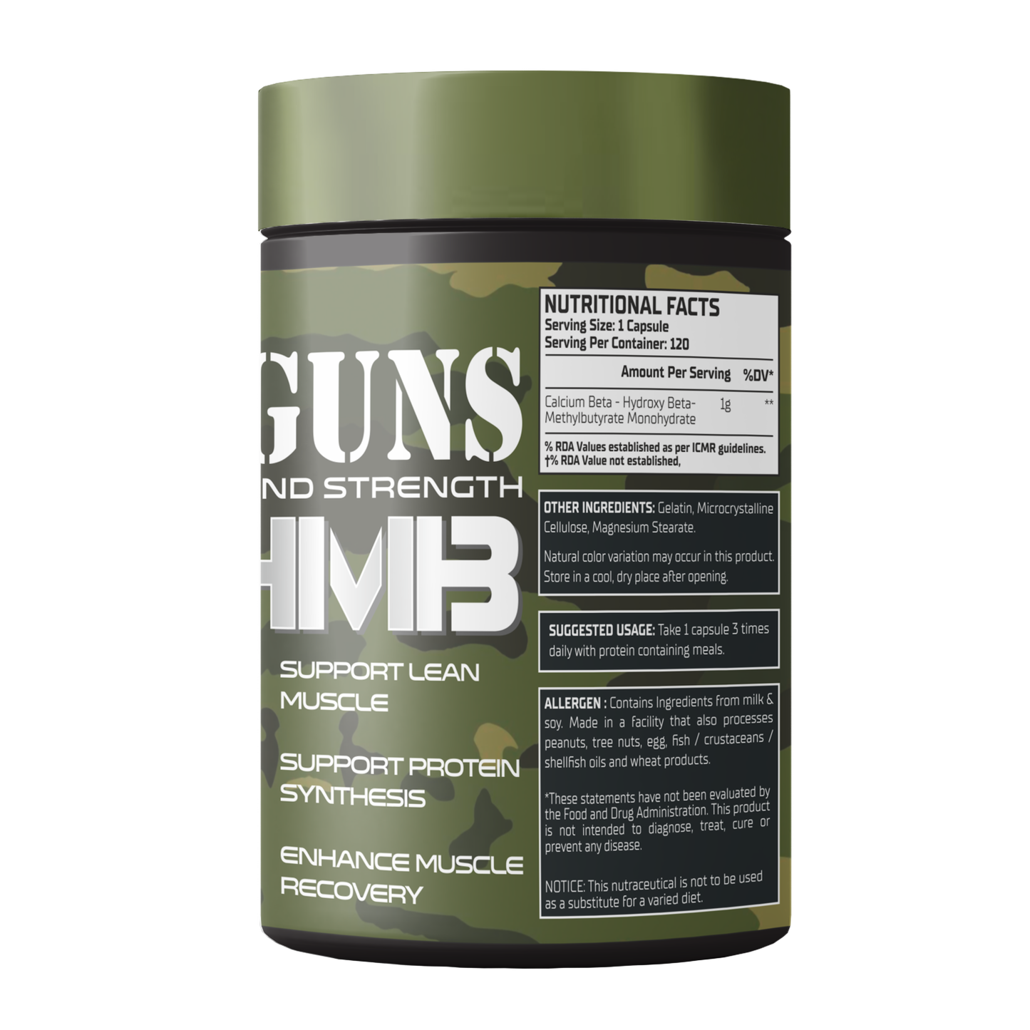 Warzone 21 Guns HMB 1000mg Capsule - 120 Capsules