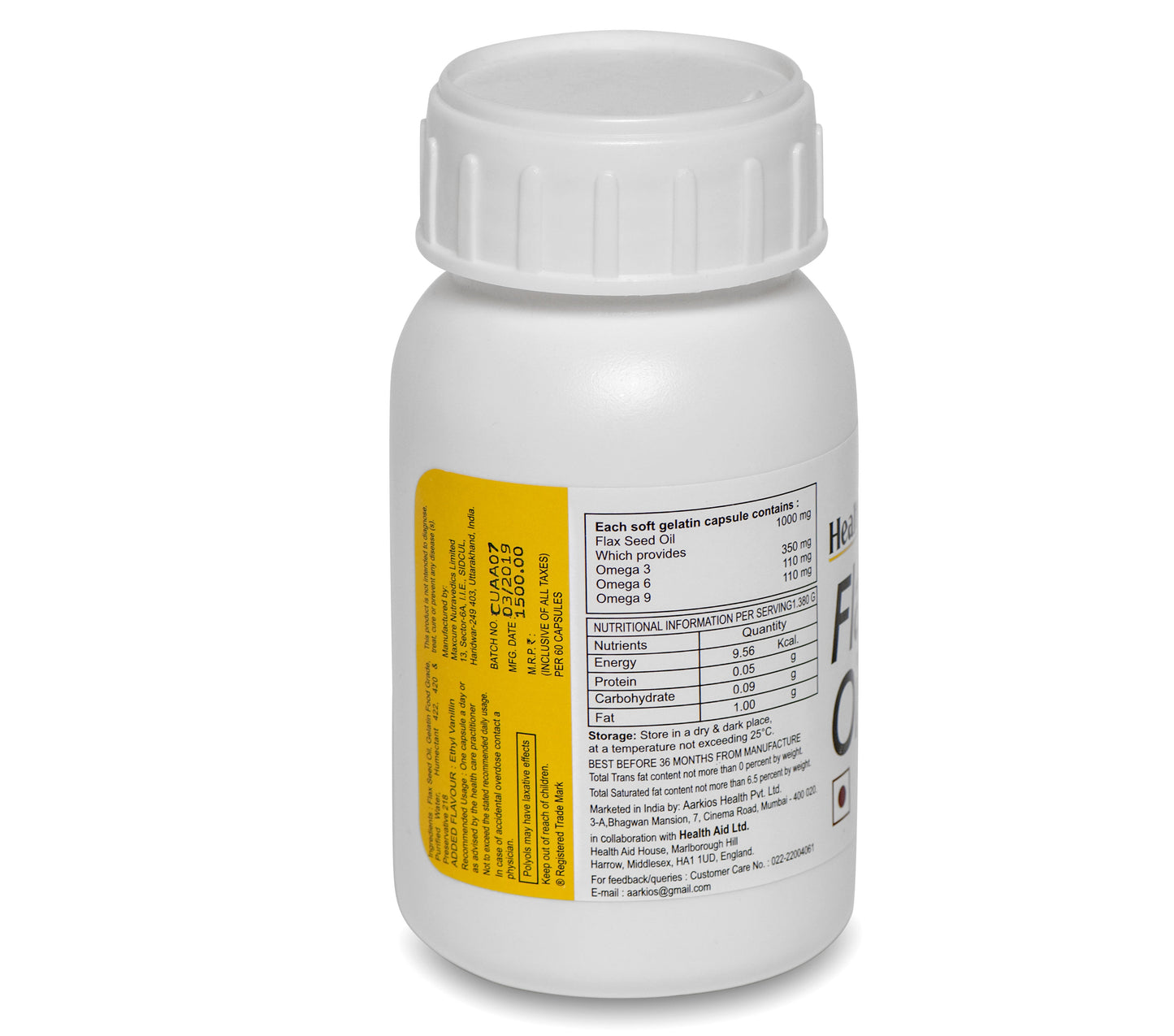 Healthaid Flaxseed 1000mg (Omega 3,6,9) Capsule - 60 Capsule