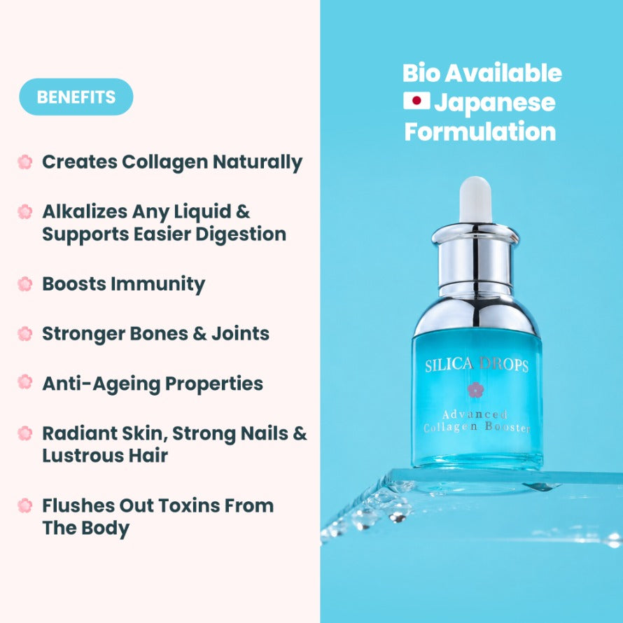 Hi Life Silica Drops Advanced Collagen Booster | Ionic Liquid Mineral Supplement for Skin Elasticity, Hair Strength & Joint Support (60 ml)
