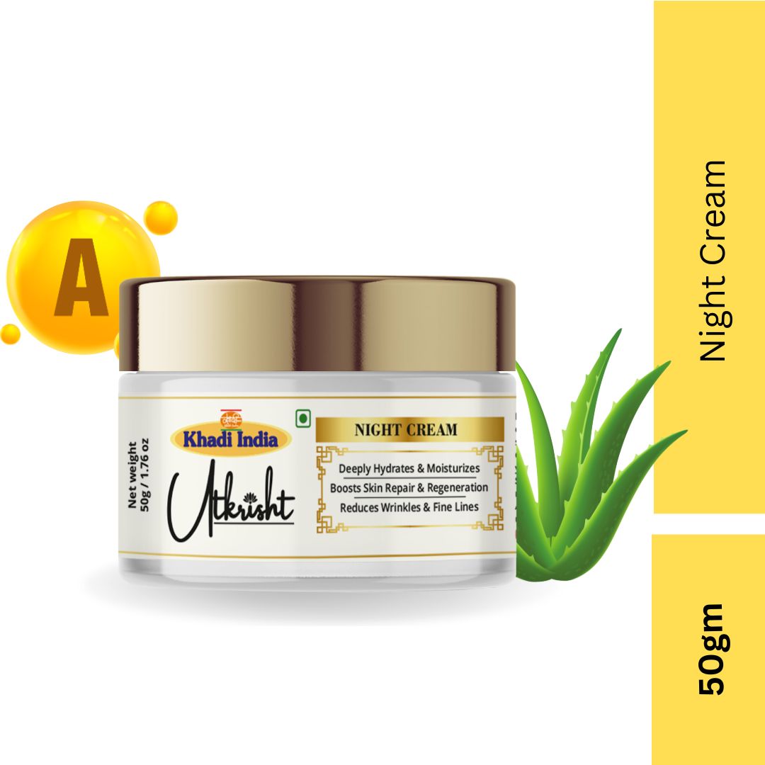 Utkrisht Khadi Pure Night Cream (50g) | Deep Hydration, Night Skin Repair & Anti-Ageing Night Treatment