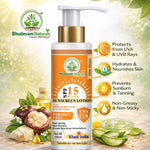 Bhudevam Naturals Khadi SPF 15 Sunblock Lotion for Face & Body | Daily UV Protection Moisturizing Sunscreen- 100ML
