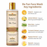 Kayee Ayurveda De-Tan Face Wash for Face Brightening | Daily Facial Cleanser for Tan, Dullness & Uneven-Looking Skin | Helps Remove Everyday Impurities, Excess Oil & Dead Skin for a Fresh & Clean Appearance | 210 ml