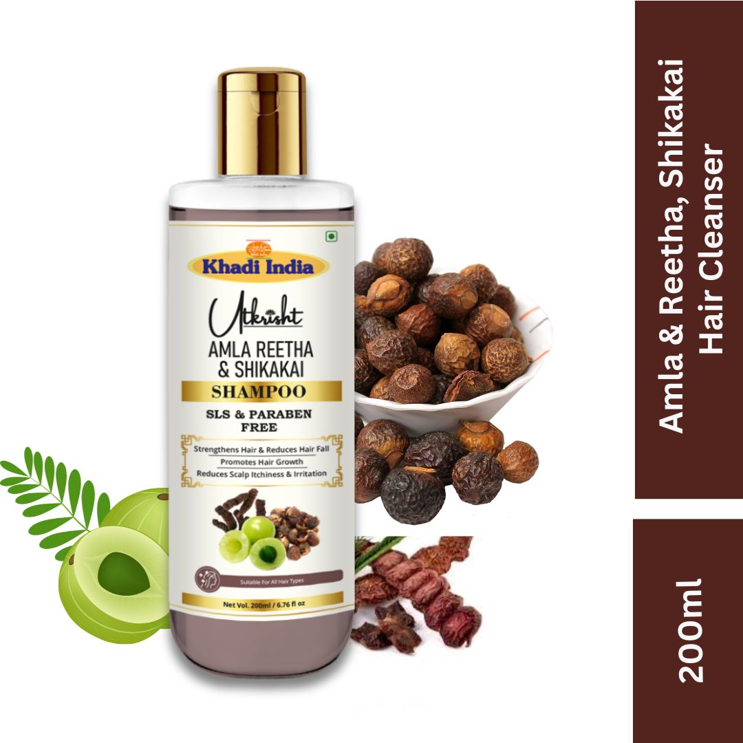 Utkrisht Khadi Amla Reetha Shikakai Shampoo (200ml)