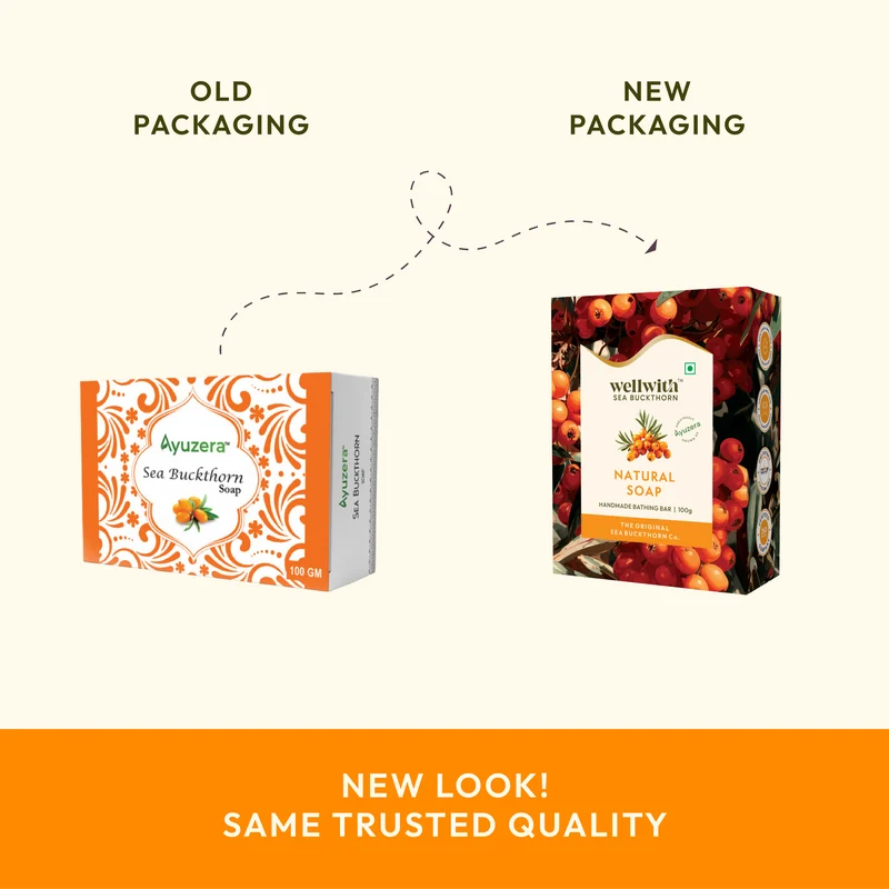WellWith Sea Buckthorn Natural Soap (100g) (Pack of 3)