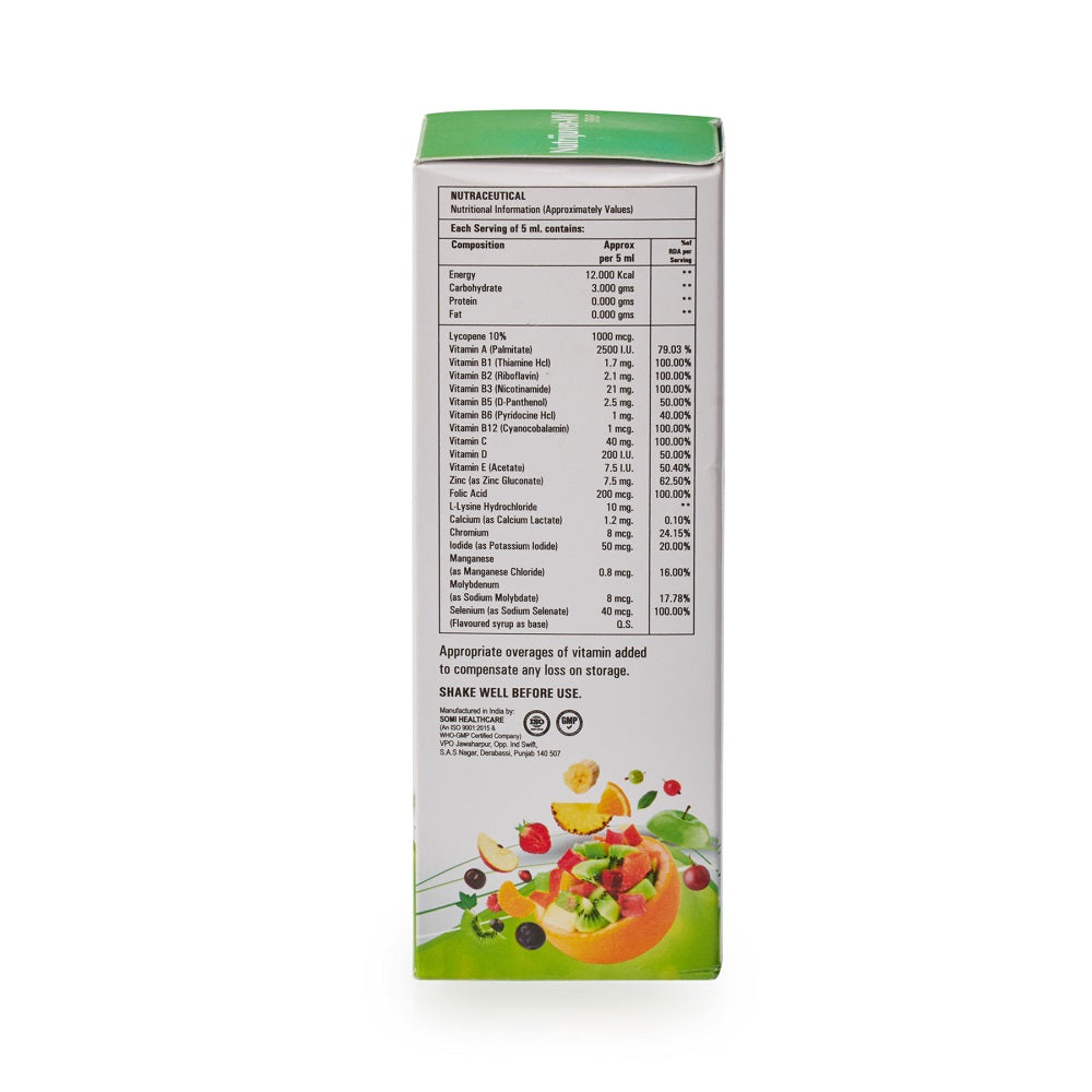Nutrijuven-MV Syrup (200ml Each) Sugar Free Mix Fruit