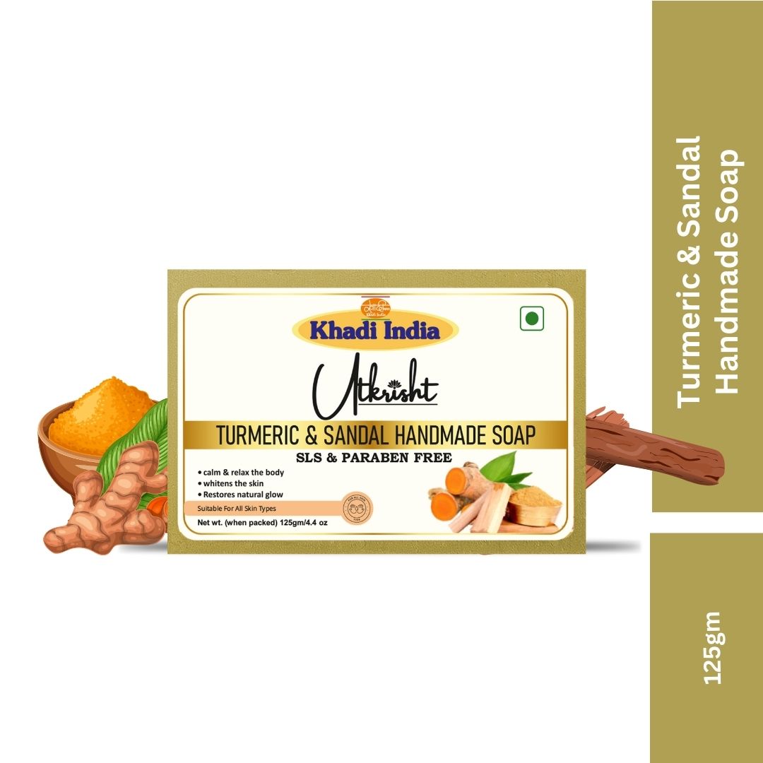 Utkrisht Khadi Turmeric Sandal Soap (125g)