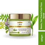 Khadi Neem & Tea Tree Face Scrub | Exfoliating Scrub for Oily & Acne-Prone Skin | Helps Remove Dead Skin, Dirt & Excess Oil | Pore Cleansing & Blemish Care | Herbal Ayurvedic Formula for Clear & Fresh-Looking Skin | 100 gm
