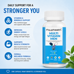 Fixuphealth Multivitamin Capsules for Men | Multivitamin with Probiotics, Omega 3, Vitamins B12, C, D, Zinc, Calcium & Magnesium | Immunity, Energy & Daily Wellness Support | 60 Capsules