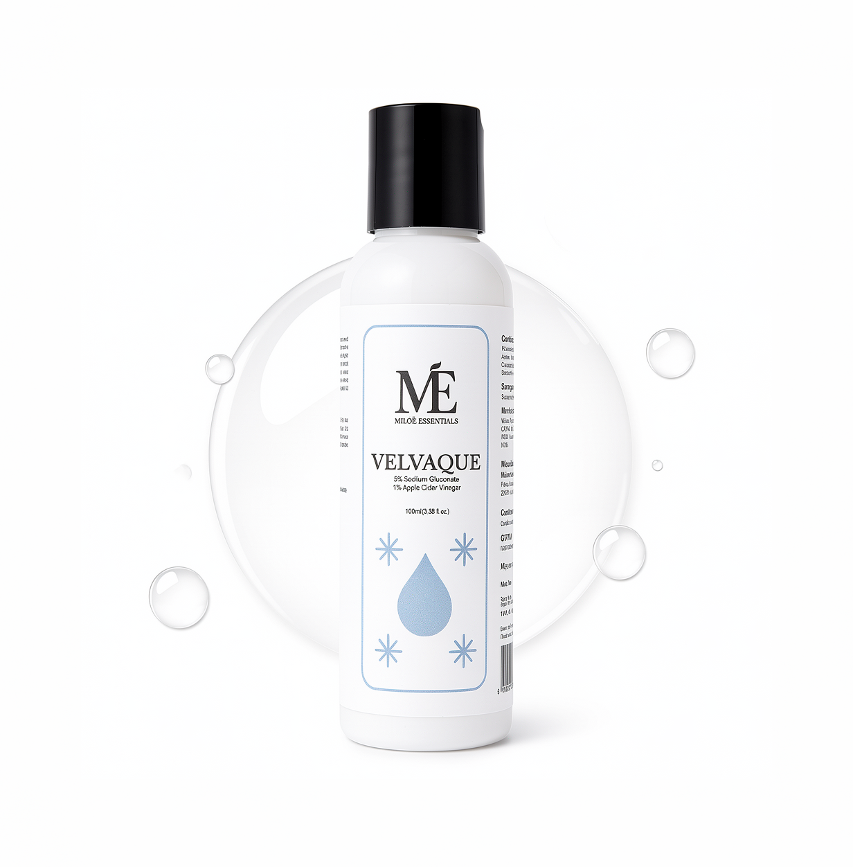 Miloé VELVAQUE Instant Hard Water Softener Drops 100ml | For Home & Bath | Maintains pH Balance, Reduces Dryness & Itching | Apple Cider Vinegar & Glycerin