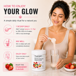 Fixup Health Veg Collagen Builder Powder with Hyaluronic Acid, Glutathione & Vitamin Extracts | Collagen Peptides Supplement for Women & Men | Superfood for Beauty & Skin Health | Strawberry - 250g