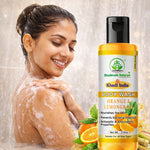 Bhudevam Naturals Khadi Orange & Lemongrass Body Wash, Refreshing Citrus Shower Gel for Soft & Glowing Skin- 210ML