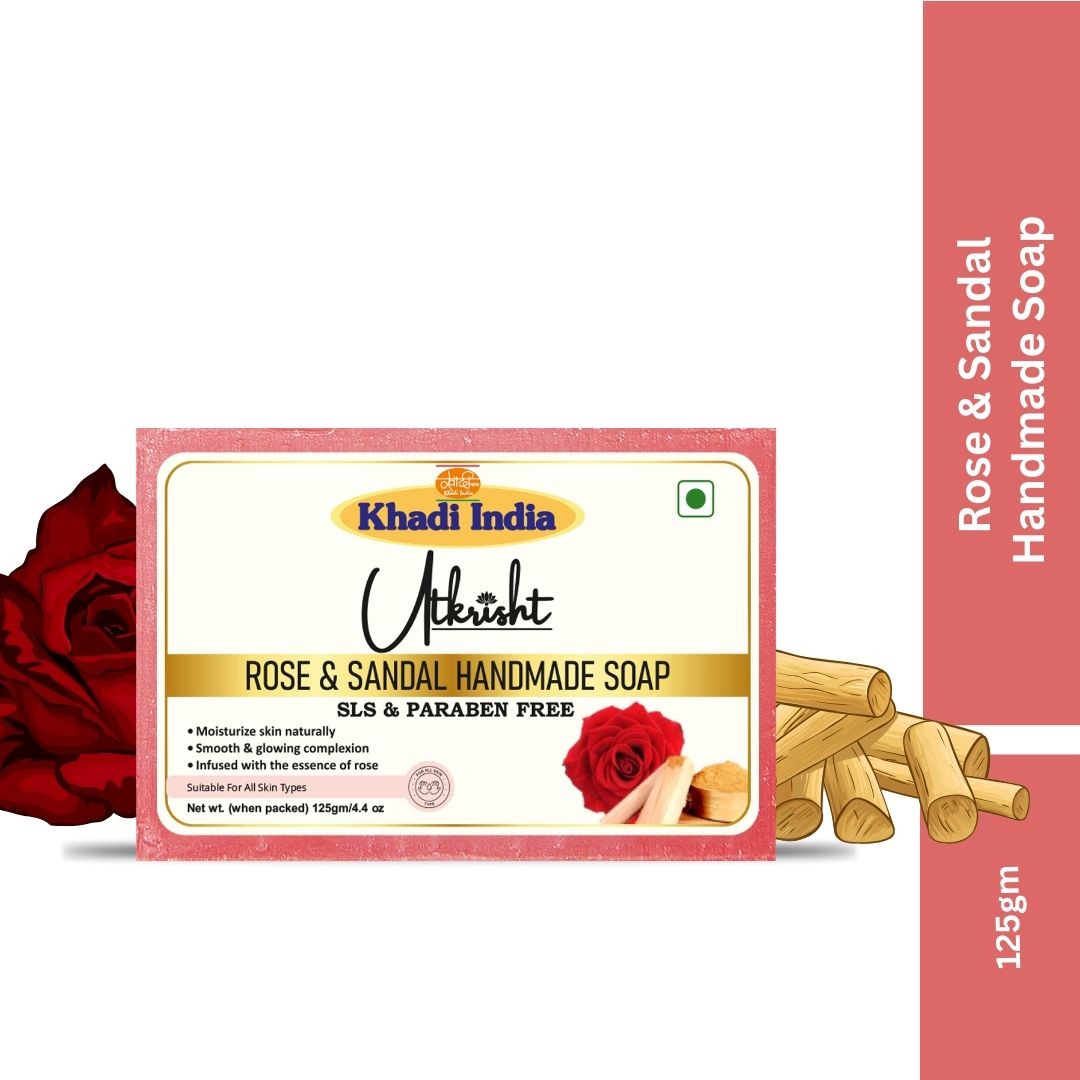 Utkrisht Khadi Rose & Sandalwood Soap (125g)
