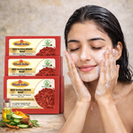 Bhudevam Naturals Khadi Red Sandalwood Soap For Natural Skin Brightening & Tan Removal Bath Soap - 500GM (Pack of 4)