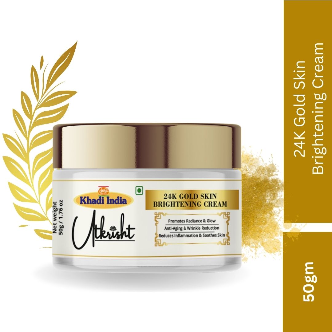 Khadi Essentials 24K Gold Radiant Face Cream (50g) | For Glowing Skin, Age Defying & Firmness