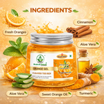Bhudevam Naturals Khadi Orange Aloe Vera Gel for Face & Hair – Vitamin C Brightening & Hydrating Skin Care | Natural Glow Moisturizer- 200GM