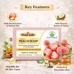 Bhudevam Naturals Khadi Handmade Peach Soap for Smooth & Radiant Skin- 500GM (Pack of 4)