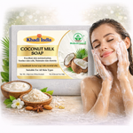 Bhudevam Naturals Khadi Handmade Coconut Milk Bath Soap for Dry Skin, Deep Nourishment & Glow- 500GM (Pack of 4)