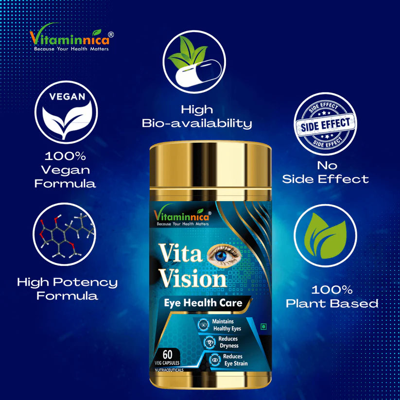 Vitaminnica Vita Vision Capsules - Digital Blue Light Shield & Eye Strain Support, 60 Count
