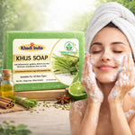 Bhudevam Naturals Khadi Handmade Khus Soap For Cooling & Skin Refreshing Bath Soap- 500GM (Pack of 4)