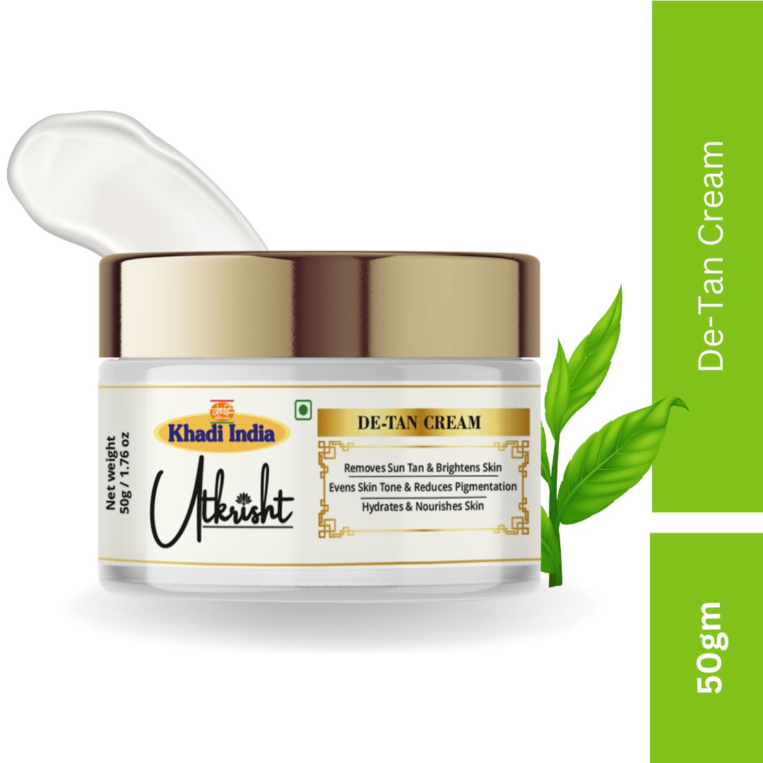 Utkrisht Khadi Pure De-Tan Face Cream | For Reducing Tan, Sun Damage, Pigmentation & Even Skin Tone