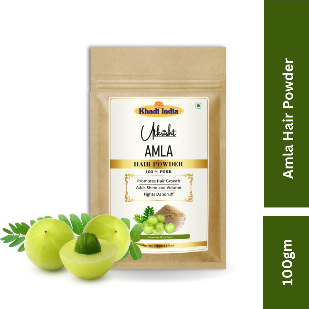 Khadi Amla Powder for Hair & Scalp | 100% Natural Indian Gooseberry Powder | Hair Fall, Hair Strength & Scalp Care | Helps Improve Hair Texture & Shine | Natural Hair Pack | For All Hair Types | 100 gm