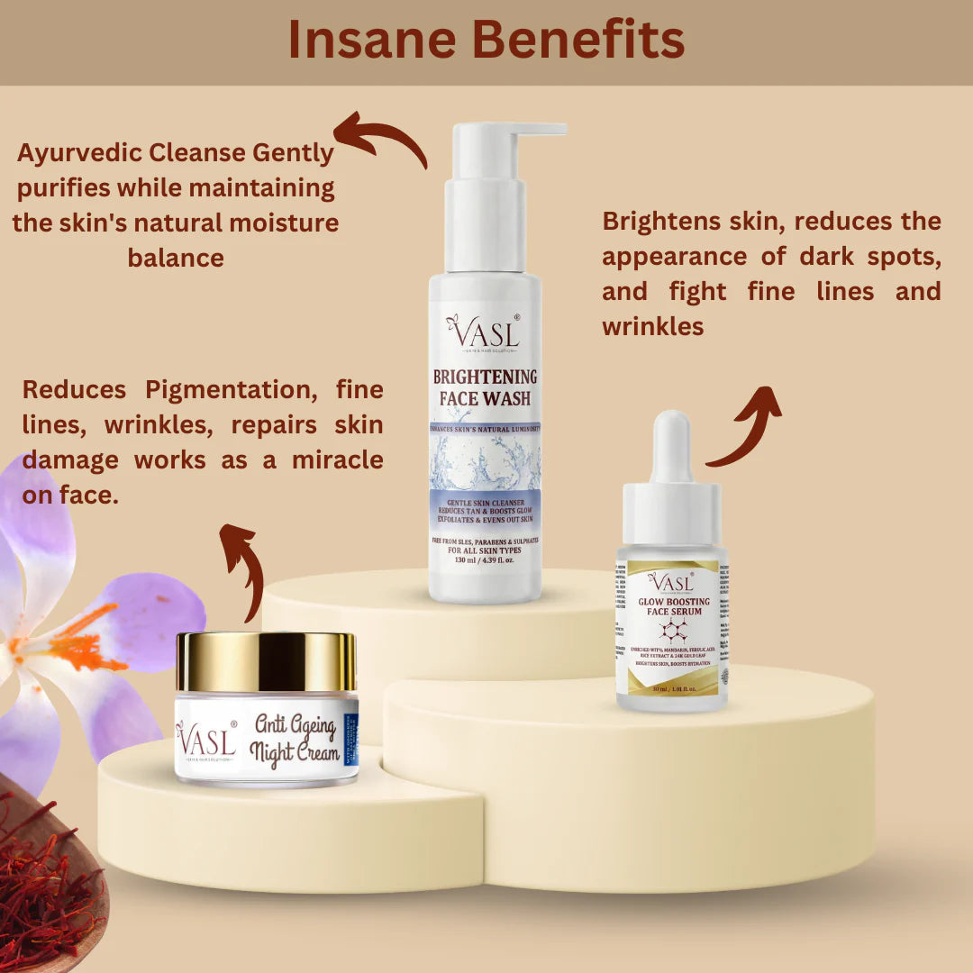 Vasl Glow Boosting Combo - Skin Radiance & Brightening Skincare Kit