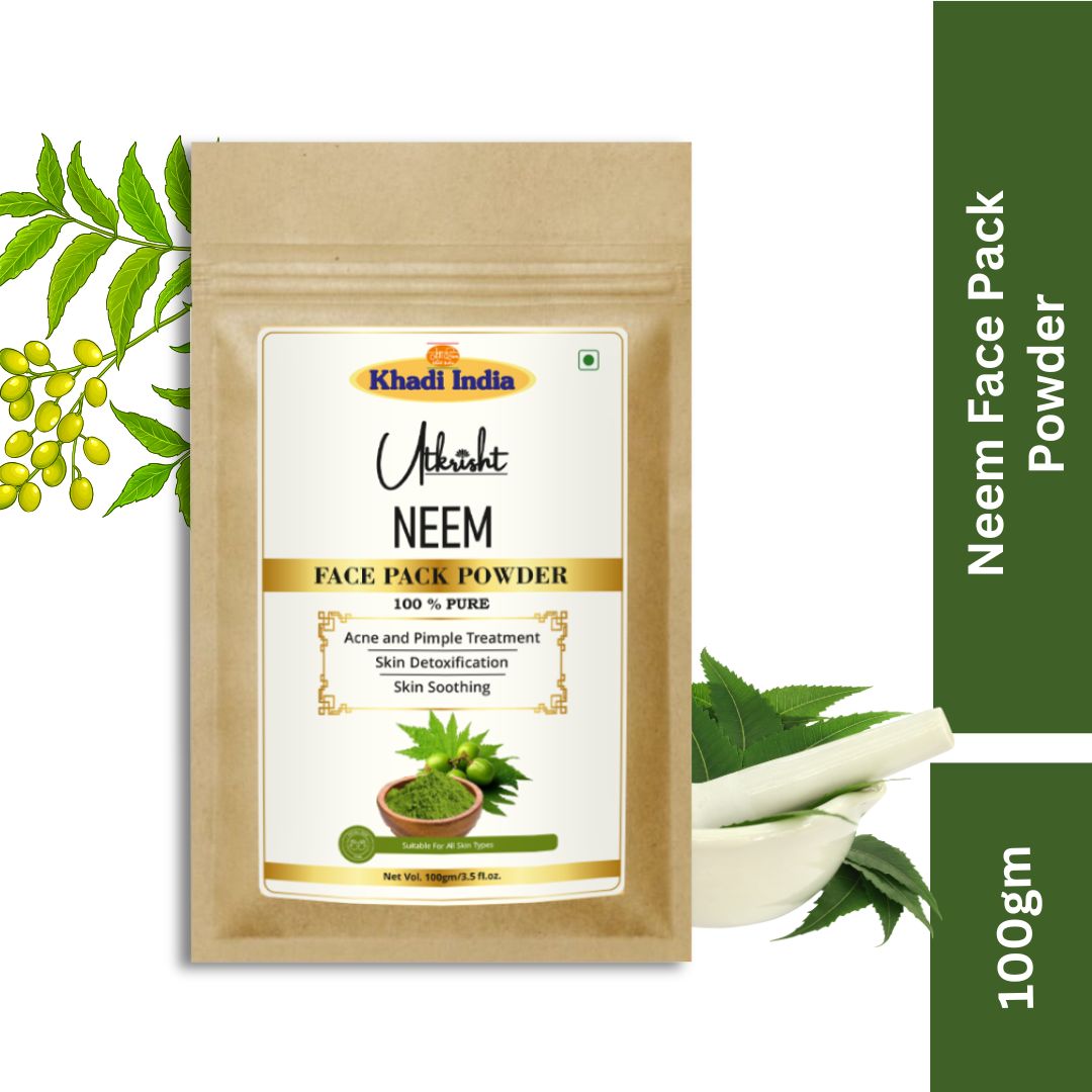 Khadi Neem Powder for Face & Hair | 100% Natural & Pure Neem Leaf Powder | Helps Control Acne, Pimples & Dandruff | Skin Purifying & Scalp Cleansing | For All Skin Types