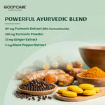 Goodcare Curcumin 1500mg + Tablet 60 Count | 95% Curcuminoids with Black Pepper & Ginger | Joint Comfort, Mobility & Immunity Support