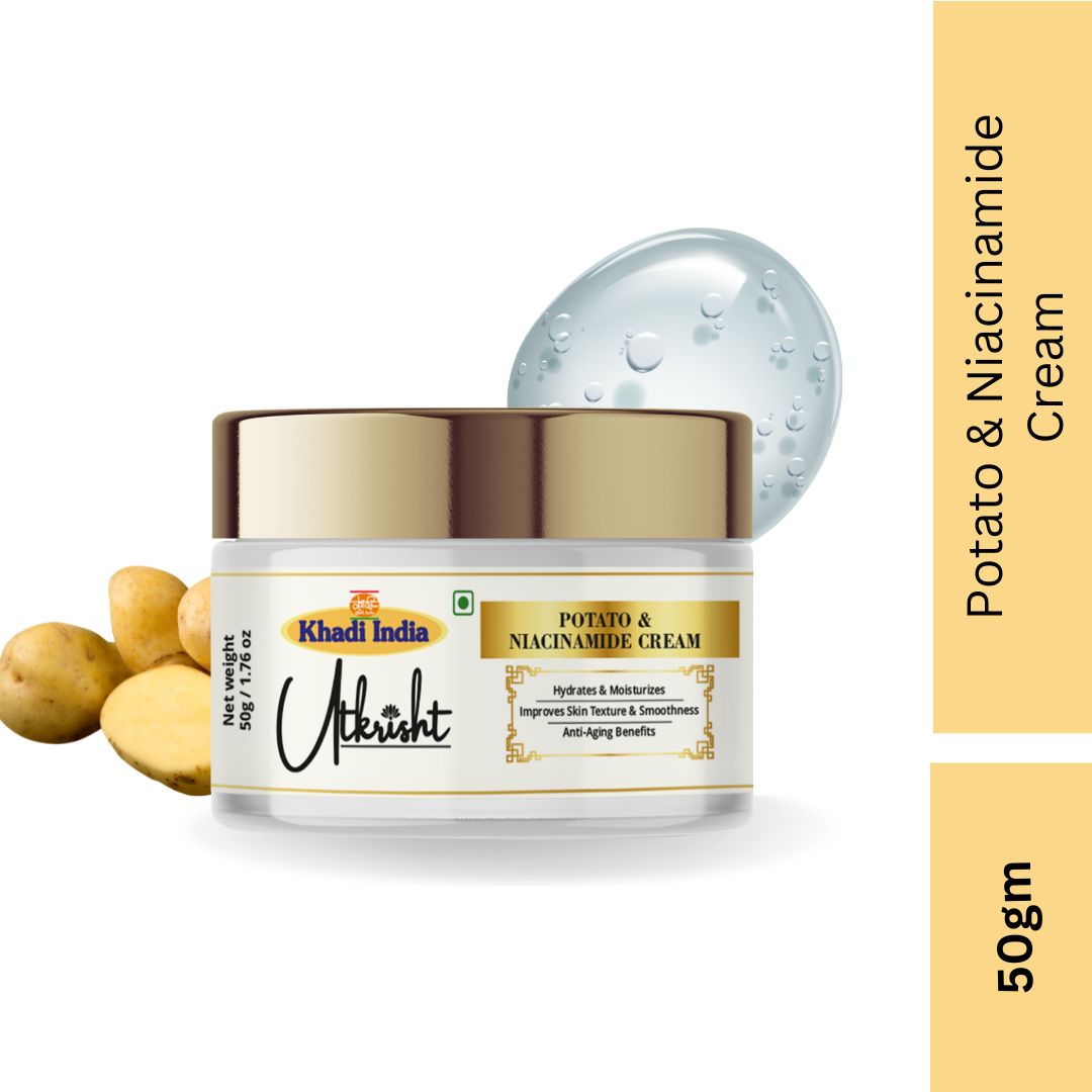 Khadi Essentials Potato & Niacinamide Skin Brightening Face Cream (50g) | For Dark Spots, Pigmentation & Dullness