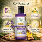 Bhudevam Naturals Khadi Lavender & Ylang Ylang Relaxing Body Massage Oil for Stress Relief & Skin Nourishment- 210ML