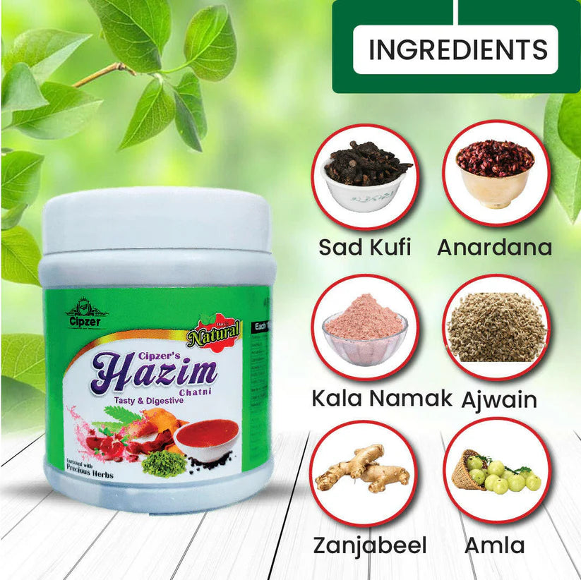Cipzer Hazim Chatni - 250G | Herbal Digestive Chutney for Gas, Acidity, Indigestion & Appetite Boost