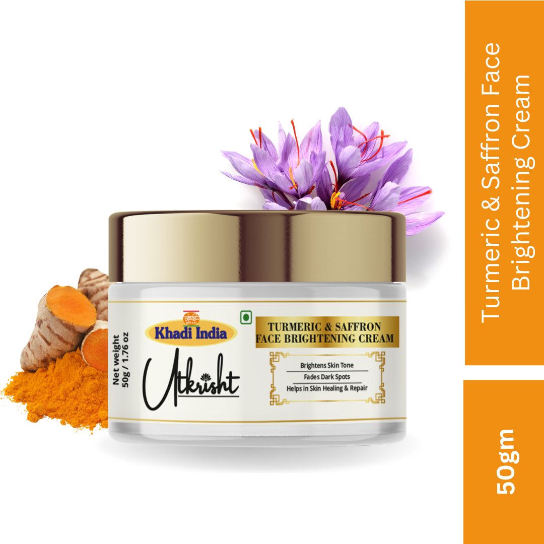 Khadi Essentials Turmeric & Saffron Skin Radiance Face Cream (50g) | For Dark Spots, Pigmentation & Glowing Skin