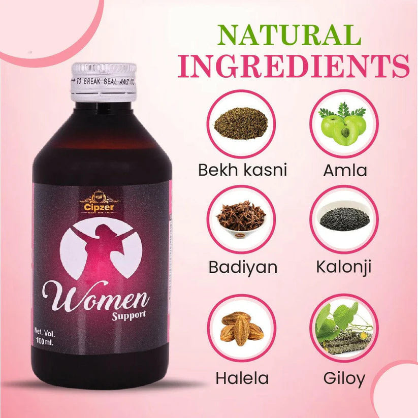 Cipzer Women Support Syrup - 100ml | Hormonal Balance, Menstrual Health, Energy & Women’s Wellness