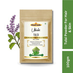 Khadi Tulsi Powder for Face & Hair | 100% Natural Holy Basil Powder | Acne, Blemish & Oil Control Care | Helps Purify Skin & Nourish Scalp | Herbal Face & Hair Pack | For All Skin & Hair Types | 100 gm
