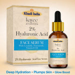 Kayee Ayurveda 2% Hyaluronic Acid Serum for Face, Intense Hydration & Moisturization, Lightweight Facial Serum for Dry, Dull & Dehydrated Skin, Daily Skincare for Women & Men | 30 ml